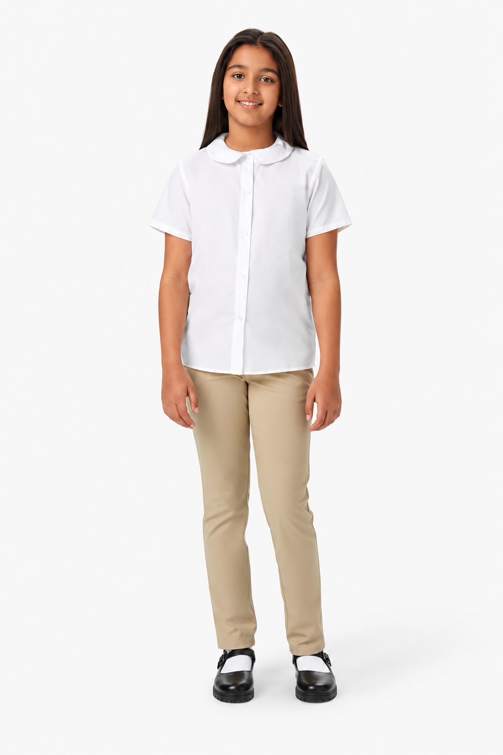 Short Sleeve Peter Pan Collar Blouse